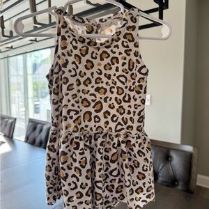 Leopard Print skirted romper